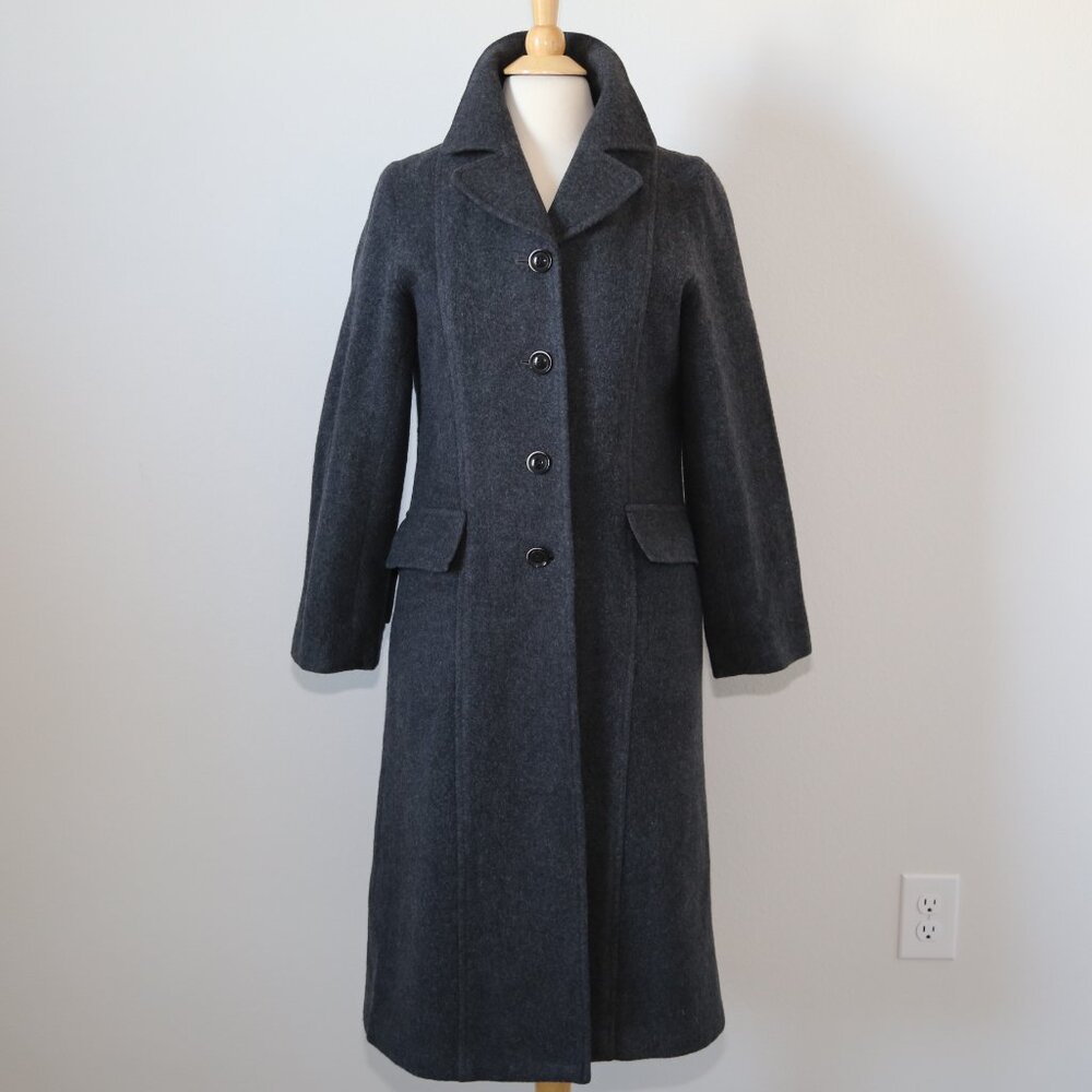 Authentic SELFISH POT vintage long wool coat Classic EUC Gray